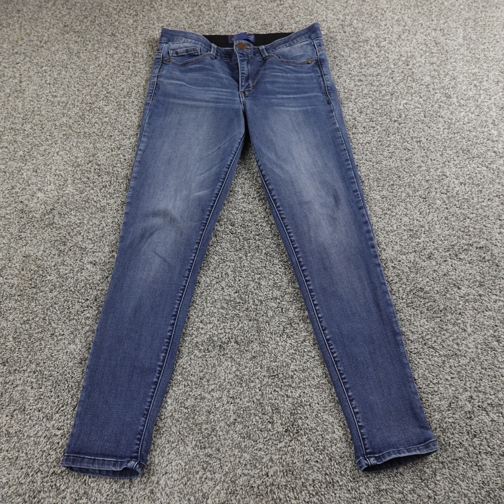 Democracy Jeans Womens 8 Blue Denim Pants Ab Solution Mid Rise Skinny Stretch